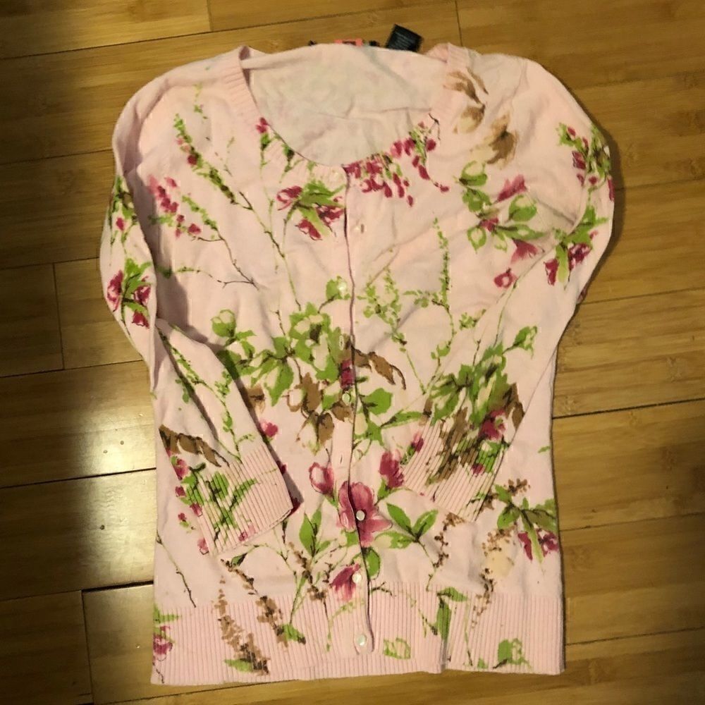 [ Arden B. ] EUC floral cardigan w beaded detail. #4